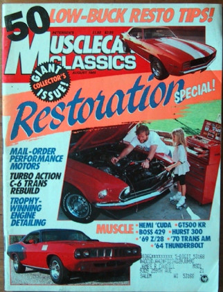 MUSCLECAR CLASSICS 1989 AUG - BOSS 9, T-BOLT, YENKO
